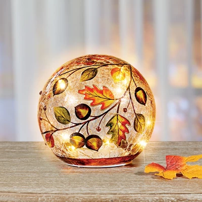 Collections Etc Lighted Autumn Leaves Ball 3 Collections Etc Lighted Autumn Leaves Ball