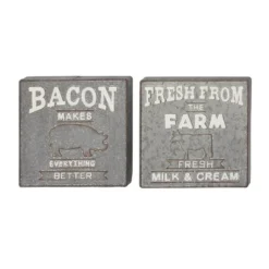 Set Of 2 Farmhouse Metal Wall Decors Gray - Olivia & May -Decoration Series Shop GUEST 4fb712c5 97f6 42e0 a3fe 0c61757c2fac