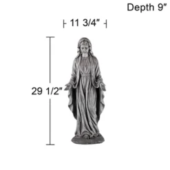 John Timberland Virgin Mary Statue Sculpture Decor Outdoor Garden Front Porch Patio Yard Outside Home Balcony Gray Stone Finish Ceramic 29" Tall -Decoration Series Shop GUEST 53a9a68b 5d67 4bd6 80a2 d0c43c965db8