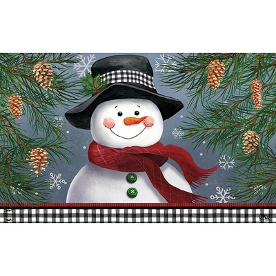 Smiling Snowman Winter Doormat 30" X 18" Indoor Outdoor Briarwood Lane 4 Smiling Snowman Winter Doormat 30" X 18" Indoor Outdoor Briarwood Lane - Image 2