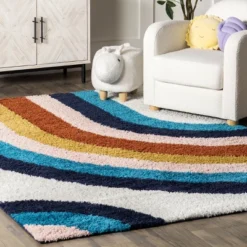NuLOOM Ela Half Rainbow Shag Area Rug -Decoration Series Shop GUEST 5555b10e 2ceb 4adf b2f0 264177229b5f