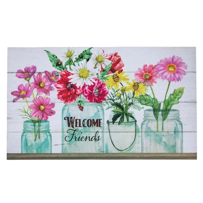 Northlight Welcome Friends Spring Bouquet Doormat 18" X 30" 3 Northlight Welcome Friends Spring Bouquet Doormat 18" X 30"