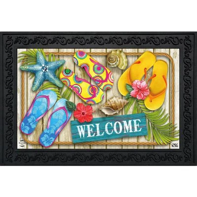 Flip Flops Beach Summer Doormat Indoor Outdoor 30" X 18" Briarwood Lane 3 Flip Flops Beach Summer Doormat Indoor Outdoor 30" X 18" Briarwood Lane