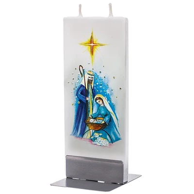 Christmas 5.75" Nativity Scene Mary Joseph Jesus Flatyz Candles - Flame Candles 4 Christmas 5.75" Nativity Scene Mary Joseph Jesus Flatyz Candles - Flame Candles - Image 2