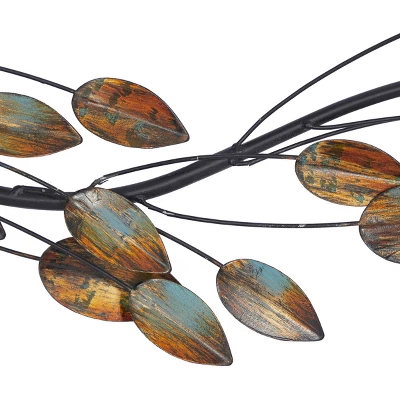 61" X 11" Metal Leaf Wall Decor Brown - Olivia & May 7 61" X 11" Metal Leaf Wall Decor Brown - Olivia & May - Image 5