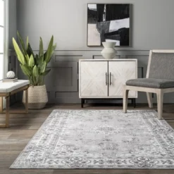 NuLOOM Ren Vintage Floral Machine Washable Area Rug -Decoration Series Shop GUEST 5c00d40f e37a 45c1 aab2 c0007b19de1d