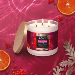 Beloved Love & Energize Red Ginger, Ginseng & Citrus 3-Wick Vegan Candle - 15oz -Decoration Series Shop GUEST 5c0ef0b8 54dc 4e3f bca3 f35abf29929a