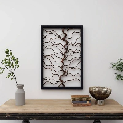 Wood Tree Branch Wall Decor With Black Frame Brown - Olivia & May 16 Wood Tree Branch Wall Decor With Black Frame Brown - Olivia & May - Image 14