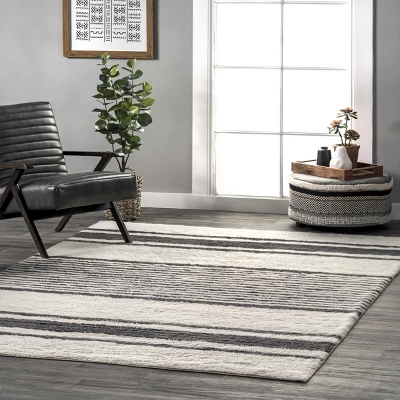 Lauren Liess X RugsUSA - Striped Wool Machine Washable Area Rug 4 Lauren Liess X RugsUSA - Striped Wool Machine Washable Area Rug - Image 2