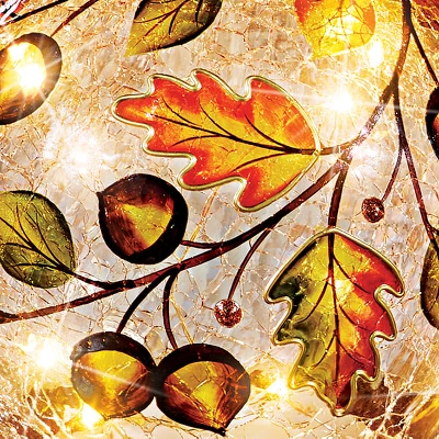 Collections Etc Lighted Autumn Leaves Ball 5 Collections Etc Lighted Autumn Leaves Ball - Image 3