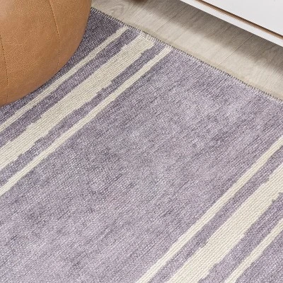Bande Distressed Ticking Stripe Machine-Washable Area Rug - JONATHAN Y 8 Bande Distressed Ticking Stripe Machine-Washable Area Rug - JONATHAN Y - Image 6