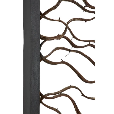 Wood Tree Branch Wall Decor With Black Frame Brown - Olivia & May 4 Wood Tree Branch Wall Decor With Black Frame Brown - Olivia & May - Image 2