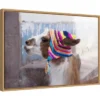 23" X 16" Llama With Colorful Hat By Jutta Riegel Danita Delimont Framed Canvas Wall Art - Amanti Art -Decoration Series Shop GUEST 63d1cf95 dbad 42f5 bfe8 5502106836aa