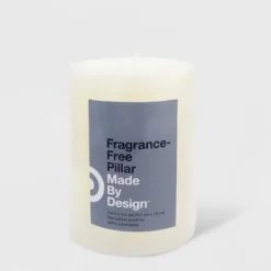 Unscented Pillar Candle Cream - Made By Design