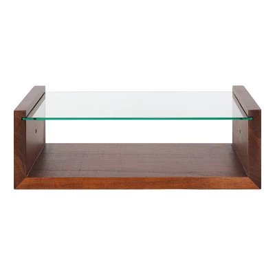 18" X 6" Holt Wood/Glass Decorative Wall Shelf Walnut Brown - Kate & Laurel All Things Decor 4 18" X 6" Holt Wood/Glass Decorative Wall Shelf Walnut Brown - Kate & Laurel All Things Decor - Image 2