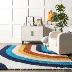 NuLOOM Ela Half Rainbow Shag Area Rug -Decoration Series Shop GUEST 699514cf e79a 4970 8c8d 91d775ed9007