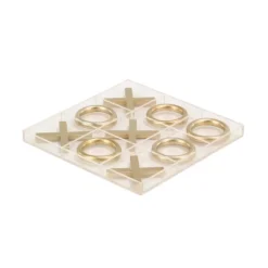 12" Modern Acrylic And Iron Tic Tac Toe Set - Olivia & May