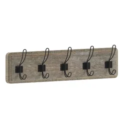 Emma And Oliver Rustic Wall Hanging Storage Rack With 5 Hooks For Entryway, Kitchen, Bathroom And More -Decoration Series Shop GUEST 6bac2cde d84a 48e3 9e3a c84e7c6c38b9