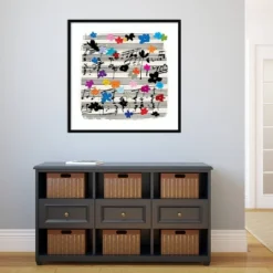 33" X 33" Floral Music Notes By Jenny Frean Wood Framed Wall Art Print - Amanti Art -Decoration Series Shop GUEST 6cc08156 f090 40a4 bafc 058b1161fbe7