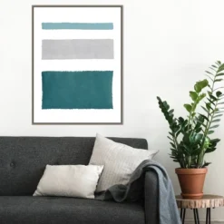 22" X 30" Painted Weaving IV Blue Green By Piper Rhue Framed Canvas Wall Art Gray Wash - Amanti Art -Decoration Series Shop GUEST 6cdd5899 4b1a 4d5d baf2 41985810c17d