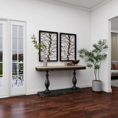 Wood Tree Branch Wall Decor With Black Frame Brown - Olivia & May 15 Wood Tree Branch Wall Decor With Black Frame Brown - Olivia & May - Image 13