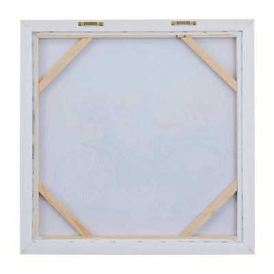 Canvas Bike Handmade Framed Wall Art With Tan Frame Blue - Olivia & May 4 Canvas Bike Handmade Framed Wall Art With Tan Frame Blue - Olivia & May - Image 2