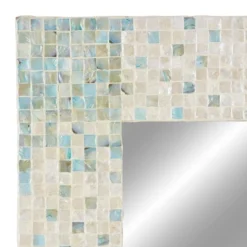 Mother Of Pearl Handmade Mosaic Wall Mirror With Blue Corners Cream - Olivia & May 27 Mother Of Pearl Handmade Mosaic Wall Mirror With Blue Corners Cream - Olivia & May -Decoration Series Shop GUEST 6e832d84 1c76 470b 803a 6f7ce58407d5