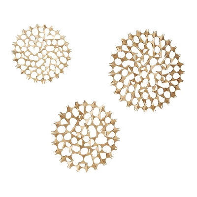 Set Of 3 Metal Starburst Wall Decors With Cutout Design - Olivia & May 8 Set Of 3 Metal Starburst Wall Decors With Cutout Design - Olivia & May - Image 6