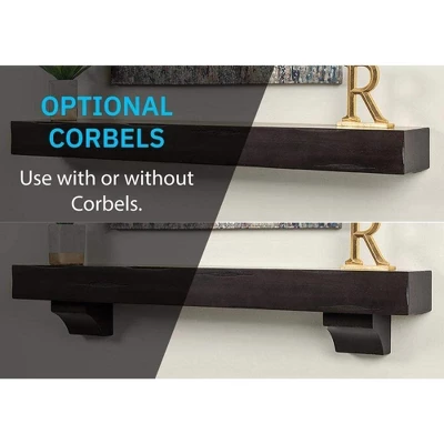 Mantels Direct Breckenridge Rustic Distressed Wood Fireplace Mantel Wall Shelf 7 Mantels Direct Breckenridge Rustic Distressed Wood Fireplace Mantel Wall Shelf - Image 5