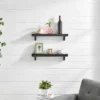 24" Set Of 2 Floating Wall Decor Display Ledge Shelves Black - Danya B.