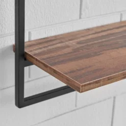 24" X 8" 4pc Rustic Industrial Framed Wall Shelf Set Black - Danya B. -Decoration Series Shop GUEST 73c9130f 144c 4460 bfa3 2fdb4cf11173