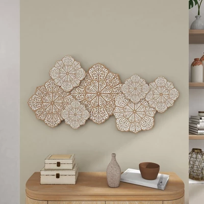Farmhouse Wood Floral Intricately Carved Wall Decor White - Olivia & May 10 Farmhouse Wood Floral Intricately Carved Wall Decor White - Olivia & May - Image 8
