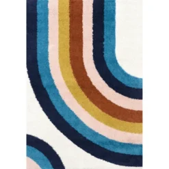 NuLOOM Ela Half Rainbow Shag Area Rug -Decoration Series Shop GUEST 766a6201 bd1c 4fe8 8e83 7d9a3cbfdb6c