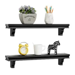24" Set Of 2 Floating Wall Decor Display Ledge Shelves Black - Danya B. 17 24" Set Of 2 Floating Wall Decor Display Ledge Shelves Black - Danya B. -Decoration Series Shop GUEST 76e8a521 c027 4b4d af27 36c4536c6bb8