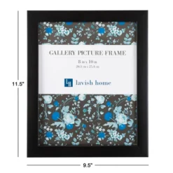 Picture Frame With Stand & Hanging Hooks Black 8"x10" 6pk - Lavish Home