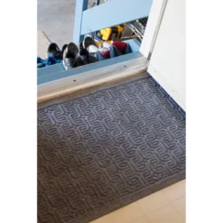 1'9" X 2'9" Geometric Indoor/Outdoor Doormat Gray - Entryways