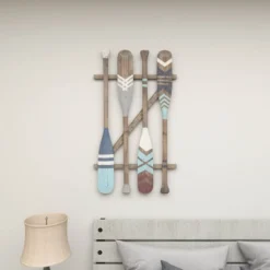 Coastal Wood Paddle Wall Decor With Arrow And Stripe Patterns - Olivia & May -Decoration Series Shop GUEST 7c8d15ef 6ad7 4309 89ba 3766a26d6e84