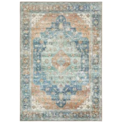 Marcel Bohemian Border Medallion Area Rug Orange/Blue - Captiv8e Designs -Decoration Series Shop GUEST 7cdbc8d9 5e6a 4858 ab35 2b7b168e7c9e