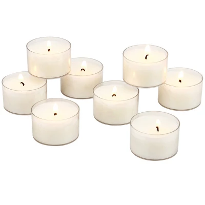 Clear Cup Tealight Candles White - Stonebriar Collection 7 Clear Cup Tealight Candles White - Stonebriar Collection - Image 5