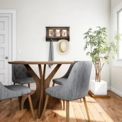 Wall Shelf And Picture Collage With Ledge And 3 Hanging Hooks- Photo Frame Decor Shelving With Rustic Wood Look, Holds 4x6 Pictures By Hastings Home -Decoration Series Shop GUEST 83342026 544f 402c ba26 f00cad0cc6b6