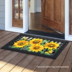 Briarwood Lane Checkered Sunflowers Summer Doormat Everyday Floral Indoor Outdoor 30" X 18" -Decoration Series Shop GUEST 838cd2f3 2605 42e2 8904 4b14ae7e2109
