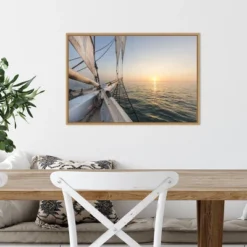 23" X 16" Sunset Cruise On The Western Union Schooner By Chuck Haney Danita Delimont Framed Canvas Wall Art - Amanti Art -Decoration Series Shop GUEST 83d1de53 e30a 48ef b02a 96a3aa19cf2e