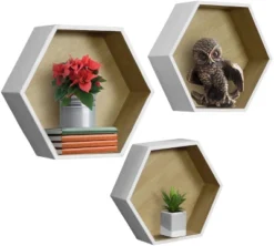 Sorbus Decorative Hexagon Floating Shelf Set Of 3 White -Decoration Series Shop GUEST 83ff52aa c263 4c47 bfd1 a60542d9dc73