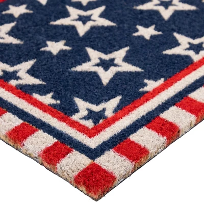 Northlight Blue And Red Americana Stars And Striped Border Coir Outdoor Doormat 18" X 30" 7 Northlight Blue And Red Americana Stars And Striped Border Coir Outdoor Doormat 18" X 30" - Image 5