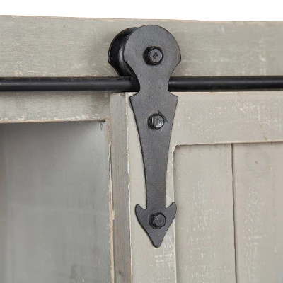 Decorative Wood Wall Storage Cabinet With 2 Sliding Barn Doors Rustic Gray - Kate & Laurel All Things Decor 6 Decorative Wood Wall Storage Cabinet With 2 Sliding Barn Doors Rustic Gray - Kate & Laurel All Things Decor - Image 4