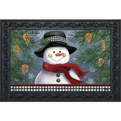Smiling Snowman Winter Doormat 30" X 18" Indoor Outdoor Briarwood Lane 3 Smiling Snowman Winter Doormat 30" X 18" Indoor Outdoor Briarwood Lane