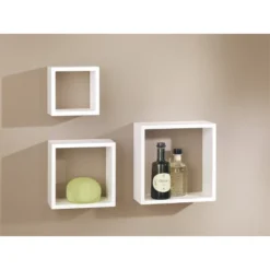 3pc Cube Shelf Set White - Dolle Shelving