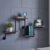 44.5" X 27.6" Tiered Horizontal Industrial Pipe Wall Shelf Brown/Black - Danya B. -Decoration Series Shop GUEST 8a392cb8 ff80 482d 9581 04829ebd8e3a