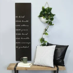 11.81" X 44.09" Be Kind Oversized Wall Art Black - Stratton Home Décor