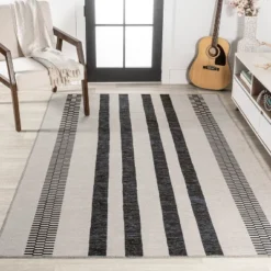 Vichy Geometric Striped Machine-Washable Indoor Area Rug - JONATHAN Y 15 Vichy Geometric Striped Machine-Washable Indoor Area Rug - JONATHAN Y -Decoration Series Shop GUEST 8ae9f7c4 e90b 407b 8432 a03c984bcfa3